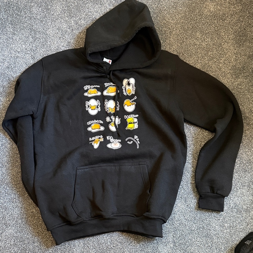 Black Gudetama Graphic Hoodie